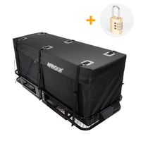 MARKSIGN 100% Waterproof Hitch Carrier Cargo Bag 59'' x 24'' x 24'' (20 Cu Ft), Waterproof Zipper and Rain Flap, 6 Lashing Straps with Cam Buckles, Zipper Lock Included
