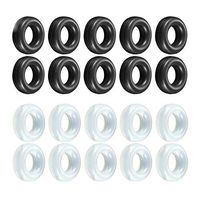 YR Soft Silicone Eyeglasses Temple Tips Sleeve Retainer, Comfort Anti-Slip Ear Cushions For Sunglasses 10 Pairs-Black & Clear