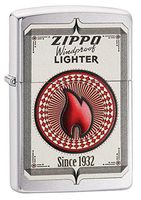 Zippo Trading Card Pocket Lighter, Brushed Chrome