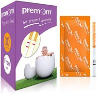 Premom 30-Pack hCG Pregnancy Test Strips -30 Individually Wrapped Pregnancy Test Kit- Over 99% Accurate and Powered by Premom Ovulation Predictor iOS and Android APP