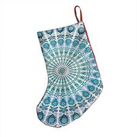 Gallery Mandala Green Personalized Xmas Socks Hanging Decoration Candy Bag Party Holiday Christmas Santa Claus Home Decor Gift