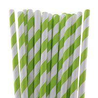 Anyneo Paper Drinking Straws 100Pack Striped Light Green for Birthday Wedding Event Party