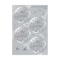 Excellence (Silver) Award Seals Stickers - 4 stickers per sheet, 8 sheets
