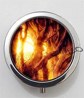 BlackKey Nature Series Forest Landscape 3-Compartment Decorative Pocket Gift Box Case Organizer for Pill, Color 1 -2129