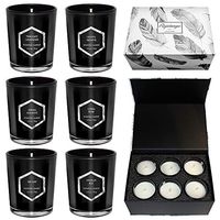 Scented Candles Gift Set, Red Flame Sexy Enchanting Candle, Natural Soy Wax With Strongly Fragrance Essential Oils For Stress Relief And Aromatherapy,Black Glass Jar 6 X 2.5 Oz