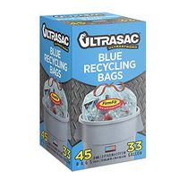 Ultrasac Blue Recycling Bags - 33 Gallon - 45 Bags - .9 Mil