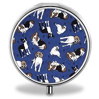 Compact 3 Compartment Medicine Case, IMLONE Customized Pug Dog Pill Organizer Metal Pill Box Pill Container for Purse, Travelling and Daily Needs