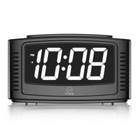 DreamSky Digital Alarm Clock with Snooze, 1.2 Inch Clear Led Digit Display with Dimmer, Simple Operate, Plug in Clock for Bedroom. (Black + White)