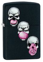 Zippo Personalized Message Engraved on Backside Customized Edgy Part1 Lighter Windproof Lighter (Iced Skulls) (Skull #8)
