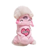 Pet Clothes Dog Cat Cute Pig Brown Bear Elephant Koalas Transfiguration Coat Dress Up Warm Dog Apparel Jacket Small Pet Clothes Sweatshirt Pig Sweater Dog Winter Outfits Doggy Costume (Pink, L)