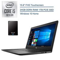 2020 Dell Inspiron 15.6" FHD Touchscreen Laptop Computer/ 10th Gen Intel Quad-Core i5 1035G1 up to 3.6GHz (Beat i7-7500u)/ 24GB DDR4 RAM/ 1TB PCIE SSD/ Windows 10 + EST 500GB External Hard Drive