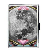 Moon Aztec Design Stainless Steel ID Cigarettes Case Holder Stylish Credit Card Wallet