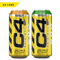 Cellucor C4 Original Carbonated Zero Sugar Energy Drink, Pre Workout Drink + Beta Alanine, Sparkling Variety Pack, 16 Fl. Oz (Pack of 24)