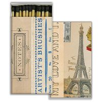 HomArt Large Decorative Artist Notes Candle and Fireplace Wood Matches