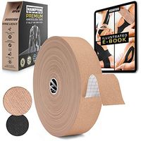 (135 Feet) Bulk Kinesiology Tape Waterproof Roll Sports Therapy Support for Knee, Muscle, Wrist, Shoulder, Back/Original Uncut Premium Therapeutic Elastic & Hypoallergenic Cotton - (Beige)