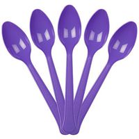 JAM PAPER Premium Utensils Party Pack - Plastic Spoons - Bright Purple - 48 Disposable Spoons/Pack