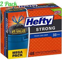 Hefty Strong Large Trash Bags - 33 Gallon, 48 Count (2 Packs)