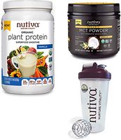 Nutiva Keto Bundle with Organic Plant Protein, MCT Powder, and Shaker Bottle (Vanilla)