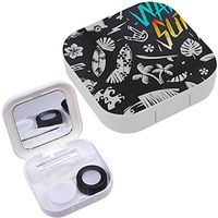 Portable Contact Lens Case Box Travel Kit Mirror + Bottle + Tweezers Container Holder [ We Wanna Surf ]
