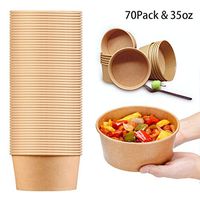 35 Oz Large Paper Bowls, 70 Pack Disposable Soup Bowls Plastic Free Party Supplies for Hot/Cold Food, Soup