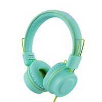 POWMEE M2 Kids Headphones Wired Headphone for Kids,Foldable Adjustable Stereo Tangle-Free,3.5MM Jack Wire Cord On-Ear Headphone for Children/Teens/Girls/School/Kindle/Airplane/Plane/ (Mint Green)