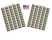 Made in USA! 100 Country Flag 1.5" x 1" Self Adhesive World Flag Scrapbook Stickers, Two Sheets of 50, 100 International Sticker Decal Flags Total (United Arab Emirates (UAE))