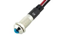 Alpinetech PL8B 8mm 5/16" 120V AC/DC LED Metal Signal Indicator Pilot Dash Light (Blue)