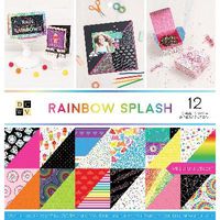 DCWVE DCWV Premium Stack-12 x 12-Double-Sided-Rainbow Splash-Iridescent Foil-36 Seats 614333, Multi