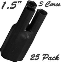 1.5" Core - HI-Quality, Low Voltage Heat Shrink End Breakout Boots: 3 Core (25 Pack) Black