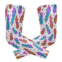 Large Watercolor Pineapple Red Unisex Arm Sleeve,UV Protection Arm Compression Sleeve, Skin Protection Sport Arm Cooler Sleeve for Running Hiking Jogging Motorcycling Climbing Camping