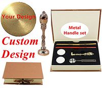 MNYR Custom Picture Logo Monogram Luxury Silver Metal Peacock Wedding Invitations Gift Cards Paper Stationary Envelope Seals Wax Seal Sealing Stamp Glue Gun Wax Sticks Spoon Stamp Gift Box Kit Set