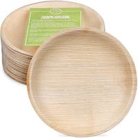 Pure Palm Planet Friendly Palm Leaf Plates; Bamboo-Style, Upscale Disposable Dinnerware; All-natural Biodegradable Plates (10" Round) (25 Pack)