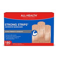 All-Health Heavy Fabric Strong Strip Adhesive Bandages, 1 in x 3 in, 180 ct | Durable Protection for First Aid and Wound Care