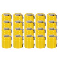 20x Exell 1/3AA NiCD 200mAh 1.2V Flat top Rechargeable Battery with Tabs