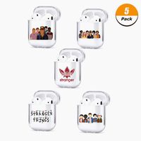 Rumbeast Stranger Things AirPods Case, Waterproof Protective Shockproof Hard Case Cover Eco-Friendly AirPods Skin Cases Compatible with Apple AirPods 1 & 2 Gift for Boys Girls(Style 06-5 Pack)