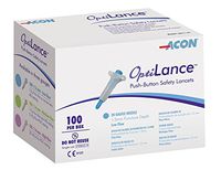 Optilance Push-Button Safety Lancets, 28 G, 1.2 Mm Puncture Depth, 100 Count, Lancing Device NOT Required