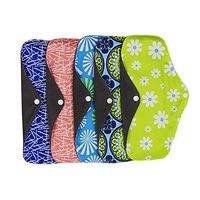 Healifty Cloth Menstrual Pads 5Pcs Washable Reusable Sanitary Towel Portable Foldable Breathable Bamboo Charcoal Cloth Menstrual Pads 25x18cm (Random Color)