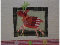 Glittered Quilted Reindeer Christmas Note Cards