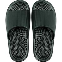 Deerway Acupressure Massage Slippers Therapeutic Reflexology Sandals for Foot Acupoint Massage Shiatsu Arch Pain Relief Non-Slip Bath Shower (5-5.5 W US Women/4-4.5 W US Men, Black)