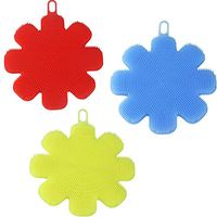 Silicone Sponge Dish Washing Kitchen Gadgets Brush Accessories (3 Pack) - Food Grade Reusable Sponges for Dishes， Heat Resistant and Without Bpa，Double Sided Silicon Brush - 3 Colors