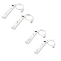 IKEA KOPPLA 6 Outlet Power Strip with Switch (Pack of 2 (Total 4, Set of 2 Each), White)