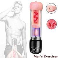2 in 1 USB Charging Electric Men's Magnification Enhanced Vacuum Pennis Pump Training Delay Extension Exericiser Enlarger Effective Enlargement Training Device Best Gift for Men