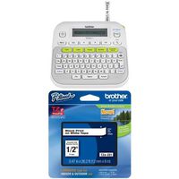 Brother P-Touch PT-D210 Label Maker and Brother P-touch ~1/2" (0.47") Black on White Standard Laminated Tape - 26.2 ft. (8m) Bundle