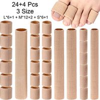 Toe Cushion Tube Toe Tubes Sleeves Soft Gel Corn Pad Protectors for Cushions Corns, Blisters, Calluses, Toes and Fingers (28 Pieces, Mixed Size Toe Cushion Tube)