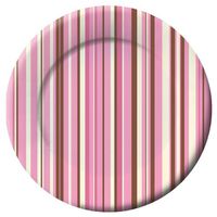 Blush Stripes 8-inch Wide Rim Paper Plates 8 per Pack