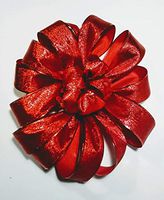 K Wiggins Home Collection Giant 15" Handmade Shimmering Red Bow Wire Rimmed for Gifts, Cars, Decor with Wire for Hanging or Attaching