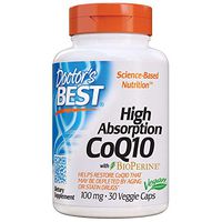 Doctor's Best High Absorption CoQ10 with BioPerine, Vegan, Gluten Free, Naturally Fermented, Heart Health & Energy Production, 100 mg 30 Veggie Caps