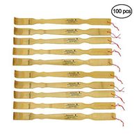 BambooMN 100 Piece 17.5" Logo Traditional Bamboo Back Scratchers for Instant Reliefs on Itchy Back