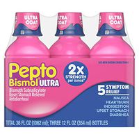 Pepto Bismol Liquid Ultra for Nausea, Heartburn, Indigestion, Upset Stomach, and Diarrhea Relief, 12 Floz, 3 Pack