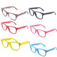 Kaptin 6 Pack Retro Children Stylish Cute Glasses Frame Without Lenses, Childrens Fake Eye Glasses